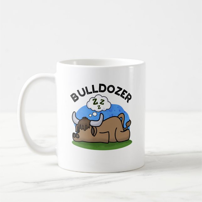 Bulldozer Funny Animal Bull Puff Kaffeetasse (Links)