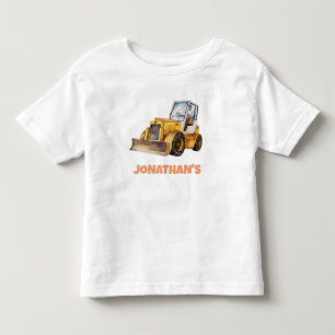 Bulldozer für personalisierte Bezeichnung Kleinkind T-shirt