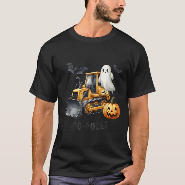 Bulldozer Halloween Bootdozer Bauwagen B T-Shirt (Vorderseite)