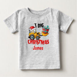 Bulldozer I Dig Weihnachten Personalisierter T - S Baby T-shirt