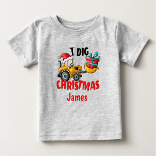 Bulldozer I Dig Weihnachten Personalisierter T - S Baby T-shirt