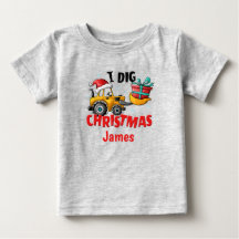 Bulldozer I Dig Weihnachten Personalisiertes T-Shi