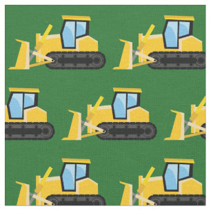 Bulldozer Kids Jungen Bau LKW Fahrzeuge Stoff
