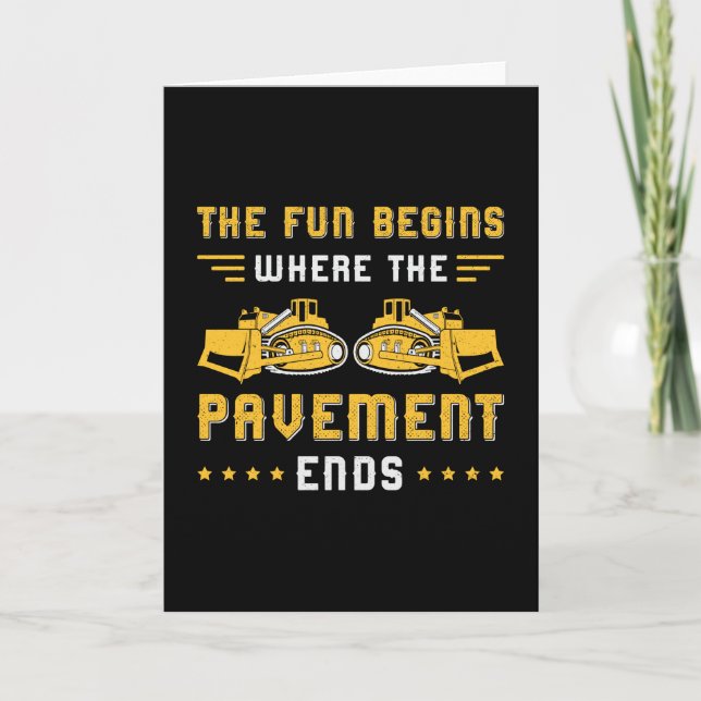 Bulldozer Pavement beendet Bauarbeiter Karte (Vorderseite)