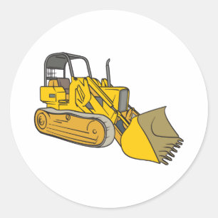 Bulldozer Runder Aufkleber