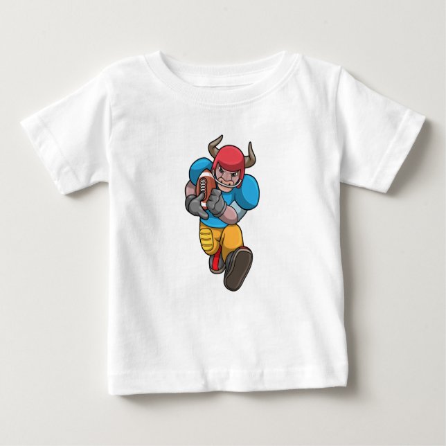 Bulle beim Sport mit Fußball und Helm Baby T-shirt (Vorderseite)