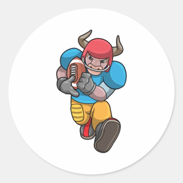 Bulle beim Sport mit Fußball und Helm Runder Aufkleber (Vorderseite)