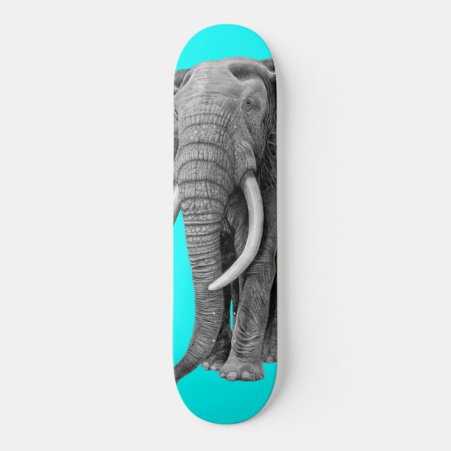 Bulle Elefant - Zeichnend im Stift Skateboard (Vorderseite)
