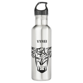 Bulle schwarz-weiß / Ox Edelstahlflasche