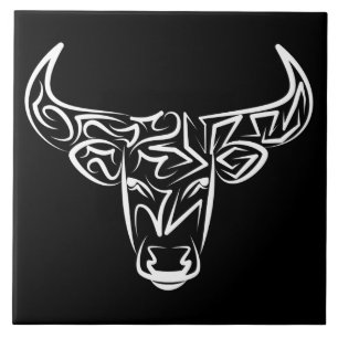 Bulle schwarz-weiß / Ox Fliese