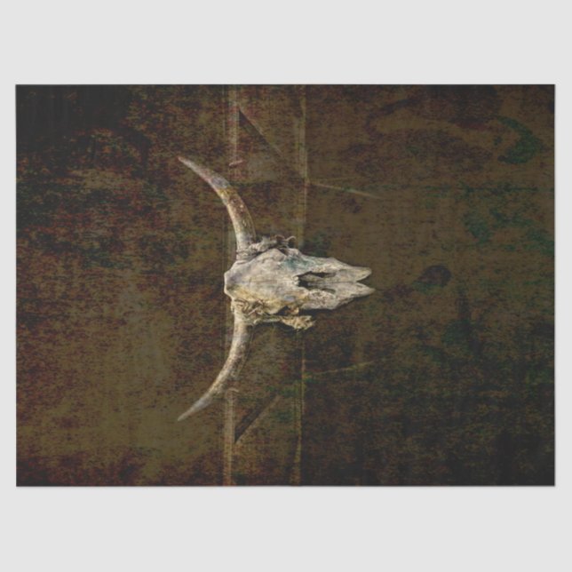 Bulle Skull Western Country Braun Alte Rustikale G Seidenpapier (Vorderseite)