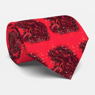 Bullen, die bei den Starry Nigh Red Neck Tie laufe Krawatte