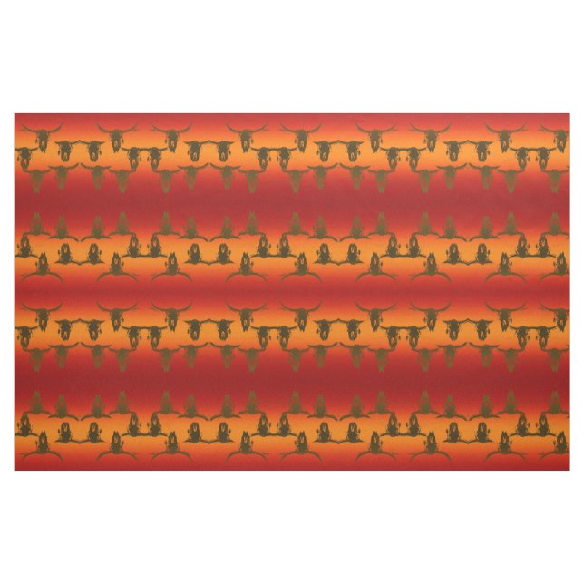 Bullen Rustikaler Orangengelber Western Stoff (Fat Quarter (45,7 x 55,9 cm))