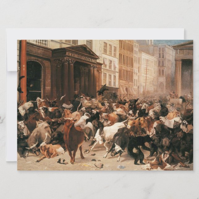 Bullen und Bären auf dem Aktienmarkt (W.H. Beard) Karte (Vorderseite)