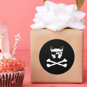 Bullen und Kreuzknochen Runder Aufkleber