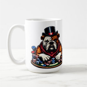 Bullenhund spielt Poker-Spielkasino-Kunst Kaffeetasse