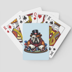 Bullenhund spielt Poker-Spielkasino-Kunst Spielkarten