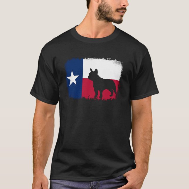 Bullenhund Texas Texan Frenchies Bulldog T-Shirt (Vorderseite)