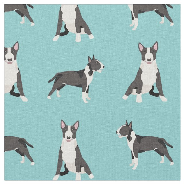 Bullenhund Türkis Stoff (Nahaufnahme)