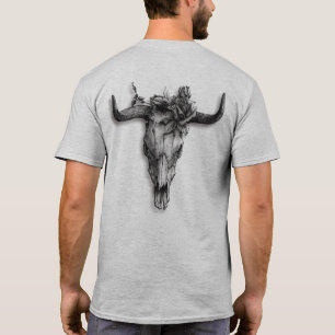 Bullenschädel und Rose (hinten) T-Shirt