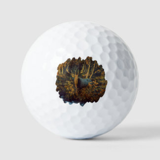 Bullenstech im Herbstwald Golfball