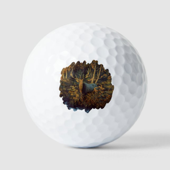 Bullenstech im Herbstwald Golfball (Vorderseite)