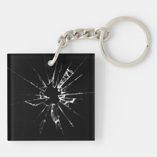 Bullet Hole aus Glas Schlüsselanhänger (Rückseite)