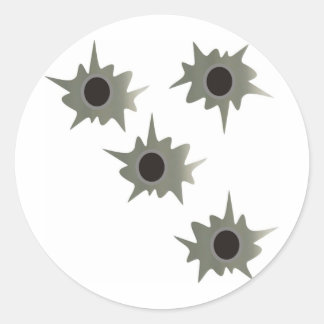 Bullet Holes Runder Aufkleber