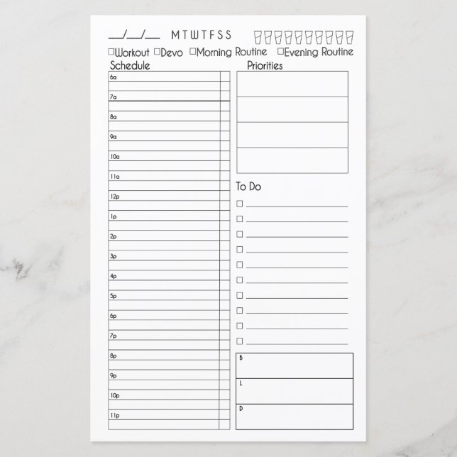 Bullet Journal Day auf einen Blick (Vorderseite)