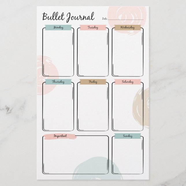 Bullet Journal for Weekekly Planning (Vorderseite)
