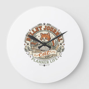 Bullet Journal Katze Bullet Journal Katze Vintage  Große Wanduhr