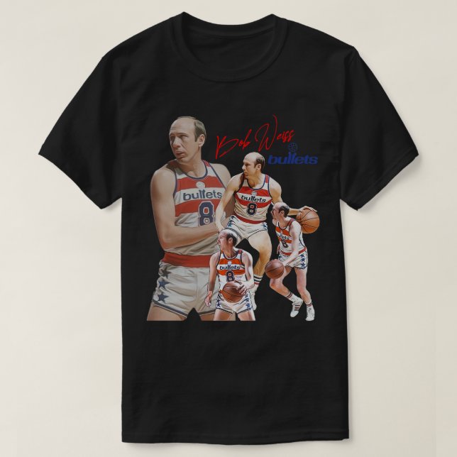 Bullets Bob Weiss Defunktionierte Basketball-Desig T-Shirt (Design vorne)