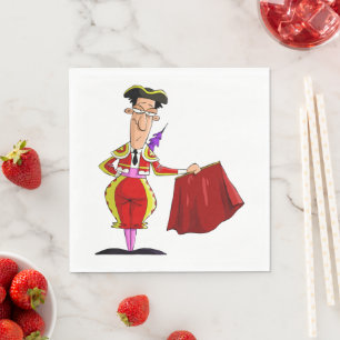 Bullfighter und Rote Kap Napkins Serviette