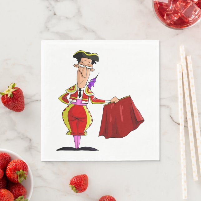 Bullfighter und Rote Kap Napkins Serviette (Beispiel)