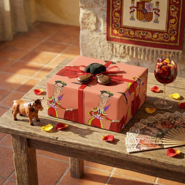 Bullfighter und rotes Kaps-Umschlagpapier Geschenkpapier (Von Creator hochgeladen)