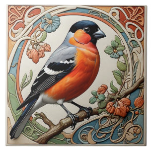 Bullfinch - Jugendstil-Keramik Tile Fliese