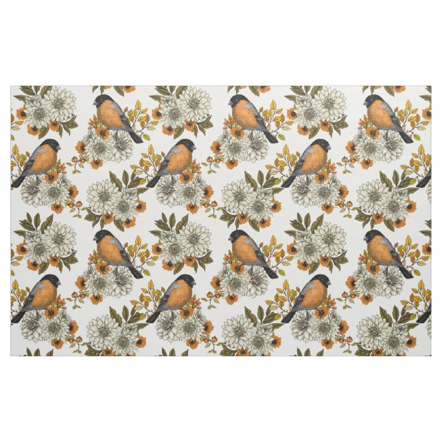 Bullfinch on autumn florals 2 stoff (Fat Quarter (45,7 x 55,9 cm))