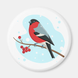 Bullfinch. Schöner Winter Magnet