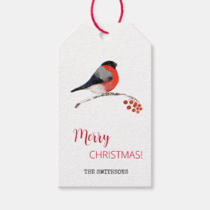 Bullfinch und Rowan Beeren, Frohe Weihnachten! Geschenkanhänger