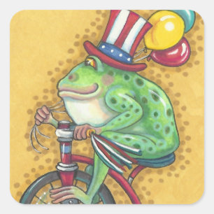 BULLFROG 4. Juli AMERICANA FROG STICKER-Blatt Quadratischer Aufkleber