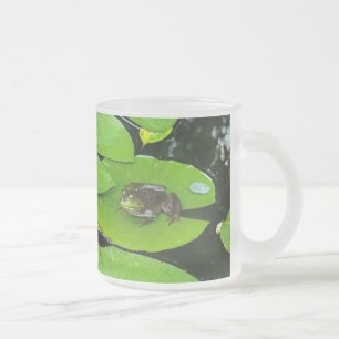 Bullfrog auf Lilypads Mattglastasse
