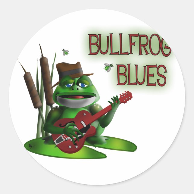 Bullfrog-Blues Runder Aufkleber (Vorderseite)