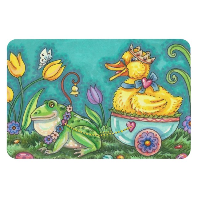 BULLFROG & DUCK DRUCK EASTER SPRING MAGNET LGE (Horizontal)