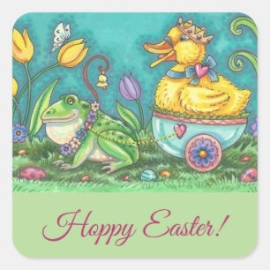 BULLFROG & DUCK, EASTER EGG, NIEDLICHE KNOCHEN QUADRATISCHER AUFKLEBER