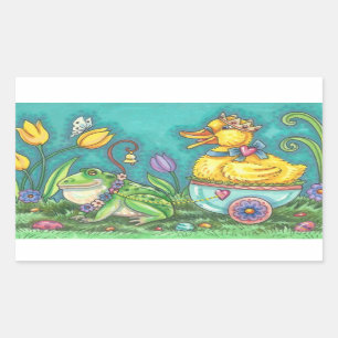 BULLFROG & DUCK OSTEREI, FRÜHLINGS-STICKER Sheet Rechteckiger Aufkleber