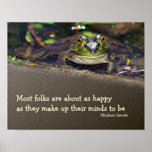 Bullfrog Glück Inspiration Zitat Poster
