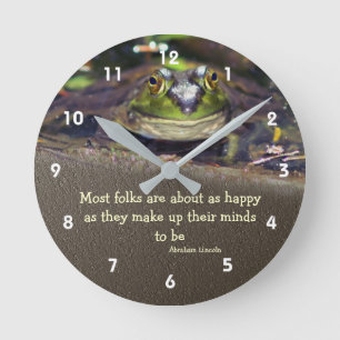 Bullfrog Glück Inspiration Zitat Runde Wanduhr