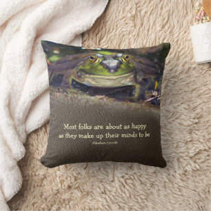 Bullfrog Glück Inspirationszitat Kissen
