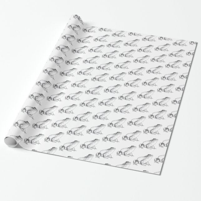 Bullfrosch Wrapping Paper Niedlich Frosch Wrapping Geschenkpapier (Ungerollt)