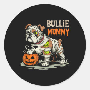 Bullie-Mummy-Halloween-Bulldogge Runder Aufkleber